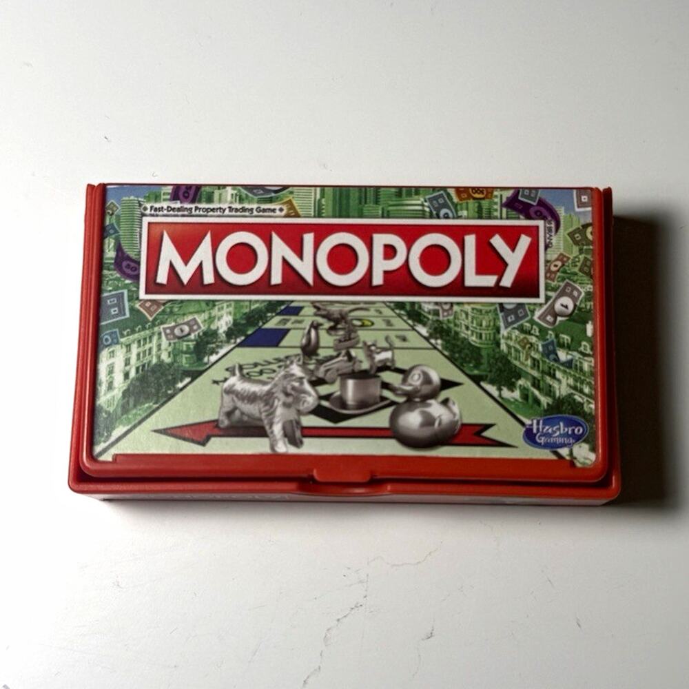 Hasbro Monopoly Travel Size Complete Board Game in Red Case, Age 8+, 2023